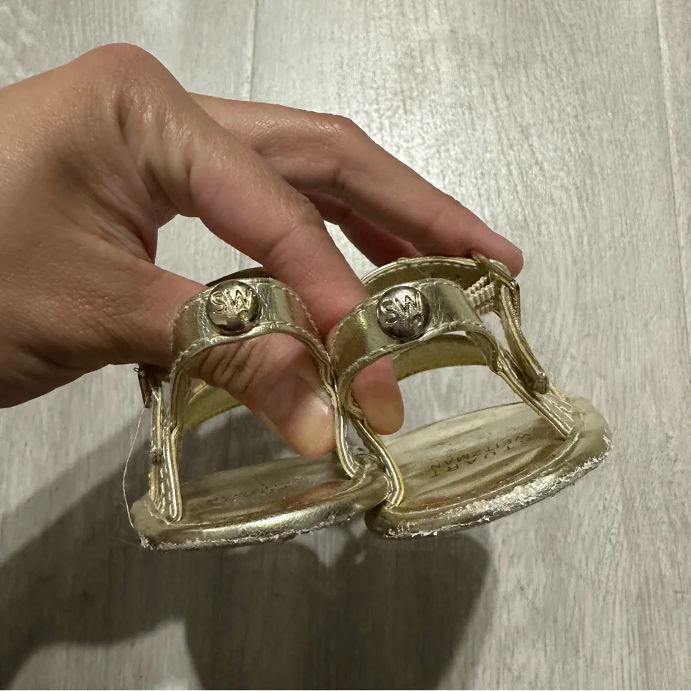 Stuart Weitzman Gold Baby Nudist Sandals Sz 2 HOST PICK